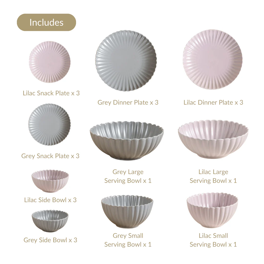 Grey Lavender 22 Piece Daily Dinner Set For 6 - Image 4