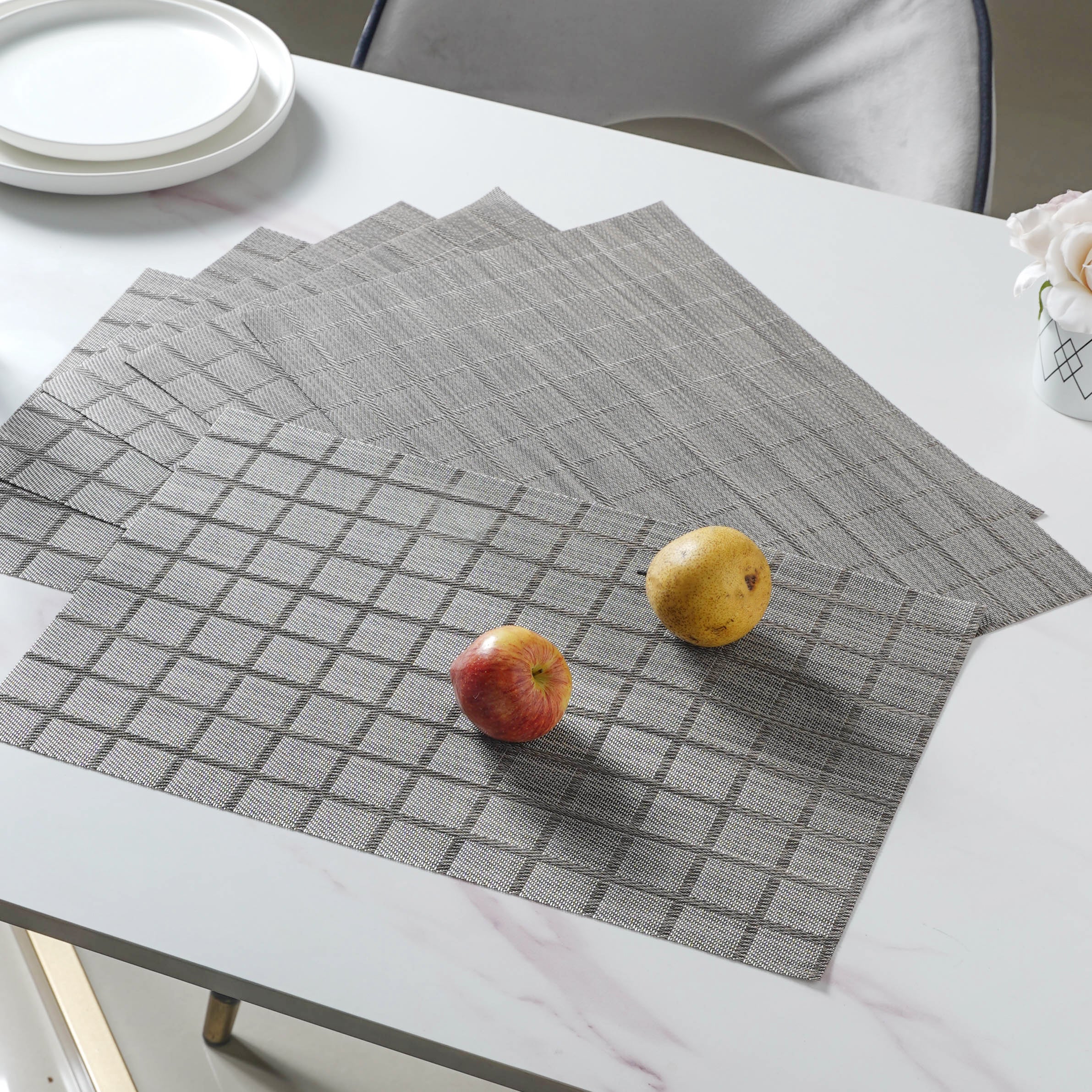 Grey PVC Placemat Set of 6