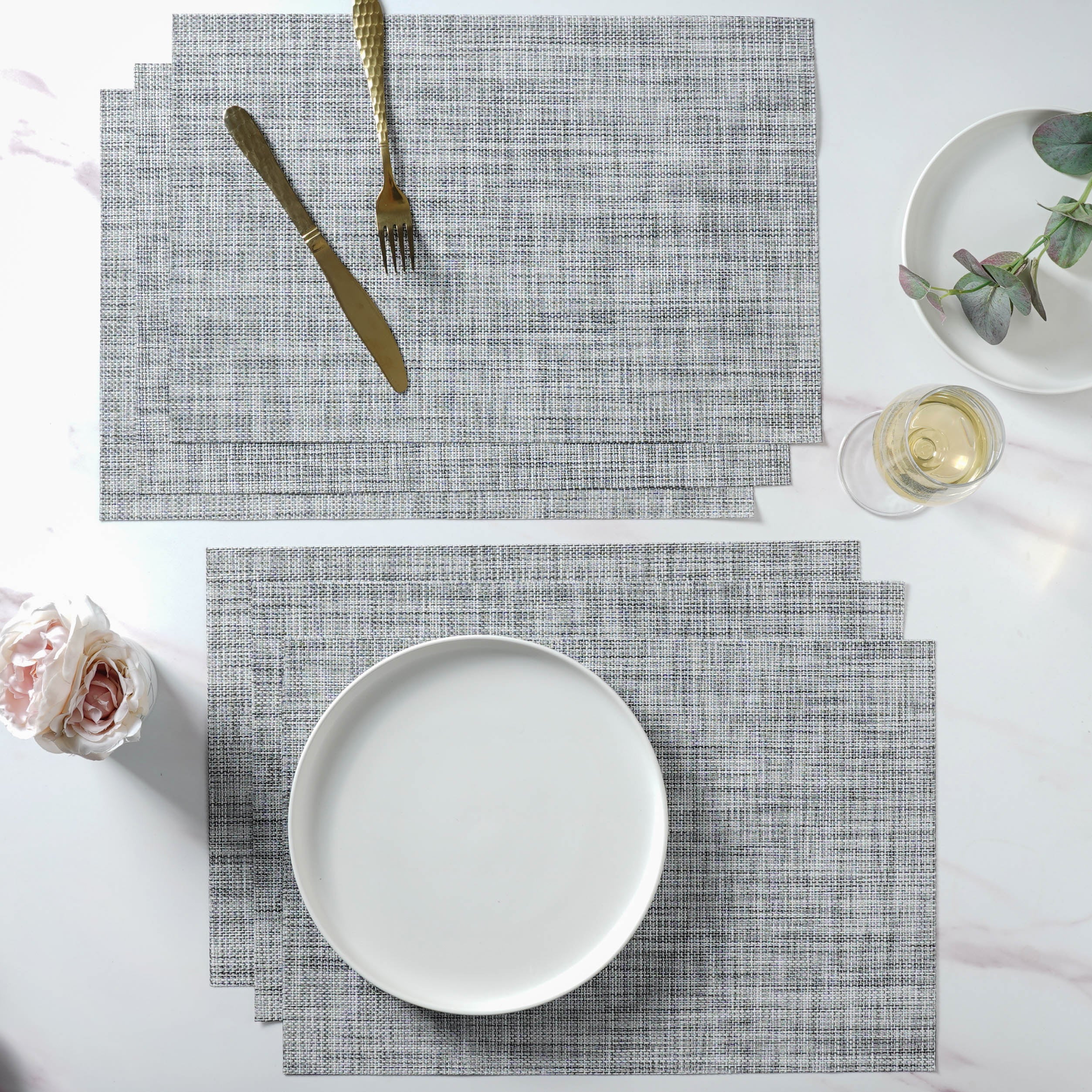 Grey PVC Table Mat Set of 6 - Image 3