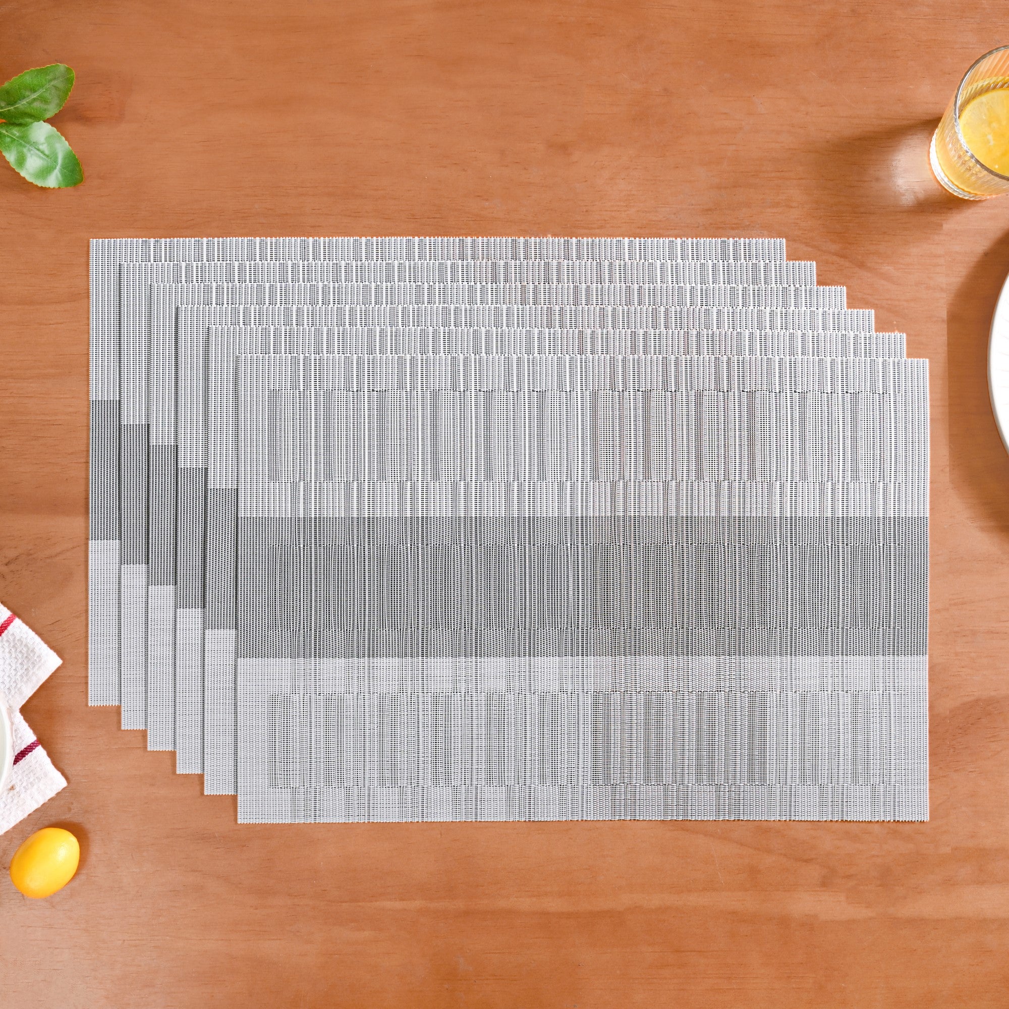 Grey Toned And Textured Mat Set Of 6 - Image 2