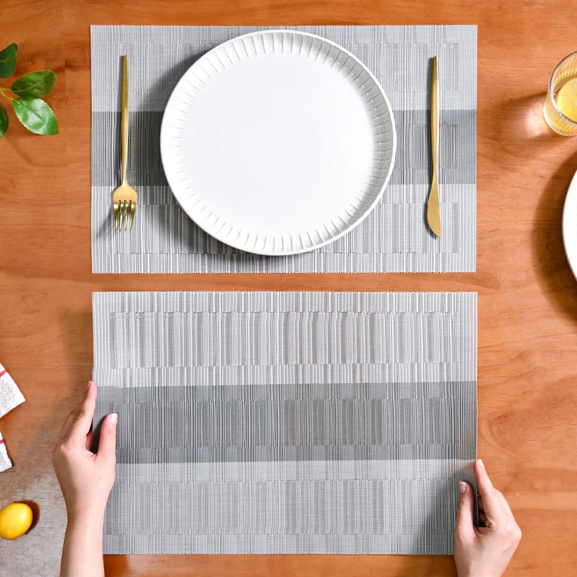Grey Toned And Textured Mat Set Of 6 - Image 3