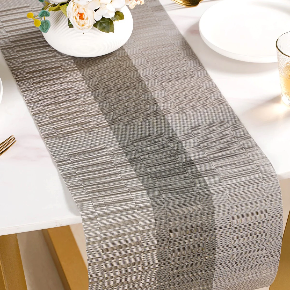 Grey Waterproof Dining Table Runner - Image 8