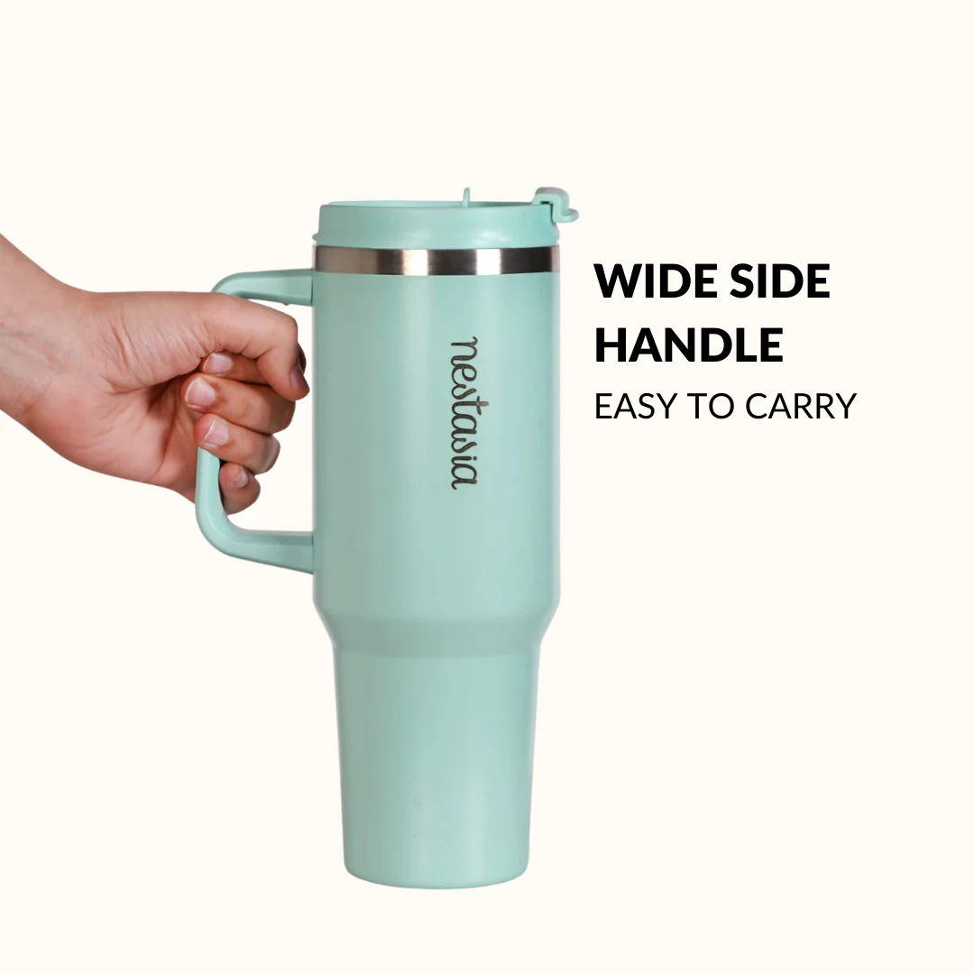 GripSip 40 Insulated Tumbler Bottle With Side Handle Coastal Malibu 1200ml - Image 3