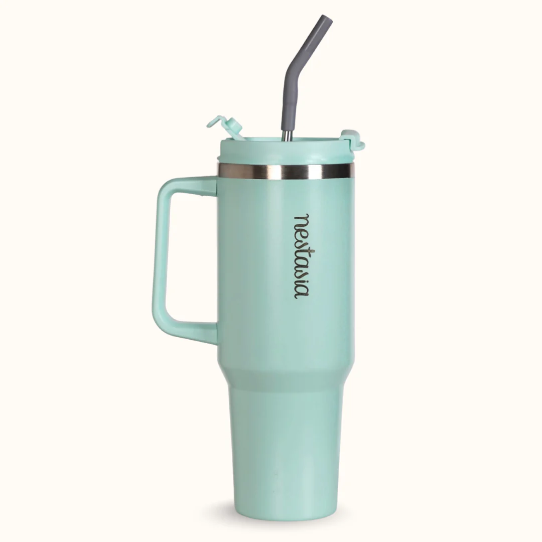 GripSip 40 Insulated Tumbler Bottle With Side Handle Coastal Malibu 1200ml - Image 9