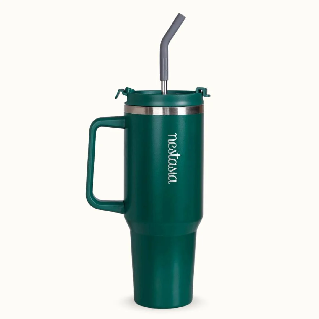 GripSip 40 Insulated Tumbler Bottle With Side Handle Emerald Isle 1200ml - Image 10