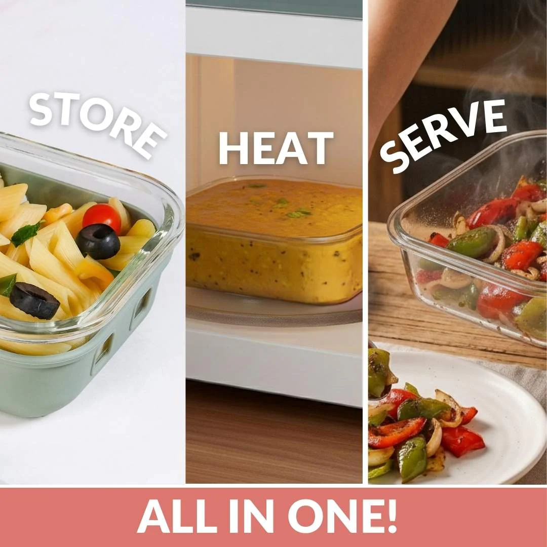Gripso Dual Compartment Food Container 600ml Beige - Image 6