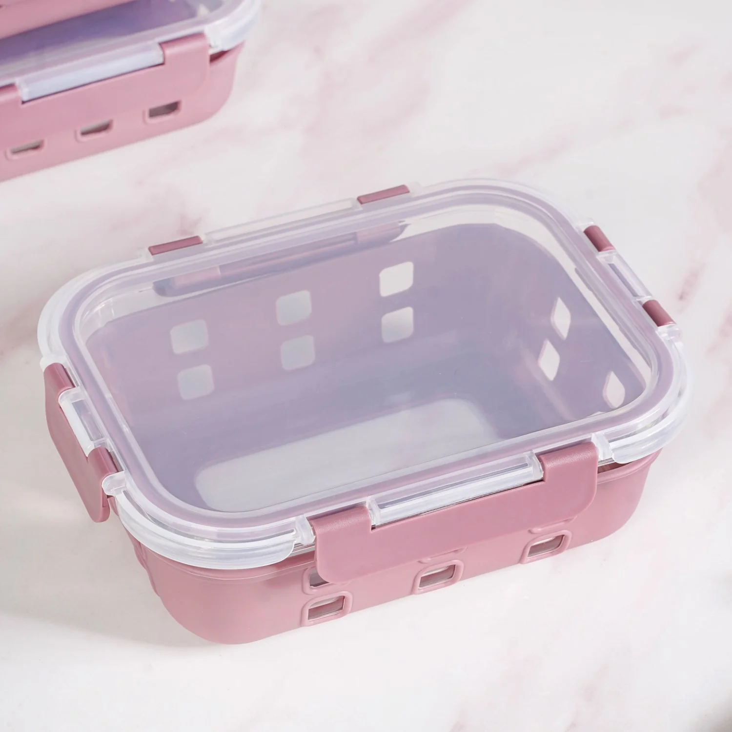 Gripso Glass Lunch Box For Office With Silicone Sleeves Set Of 3 Mauve S 370ml M 600ml L1000ml - Image 7