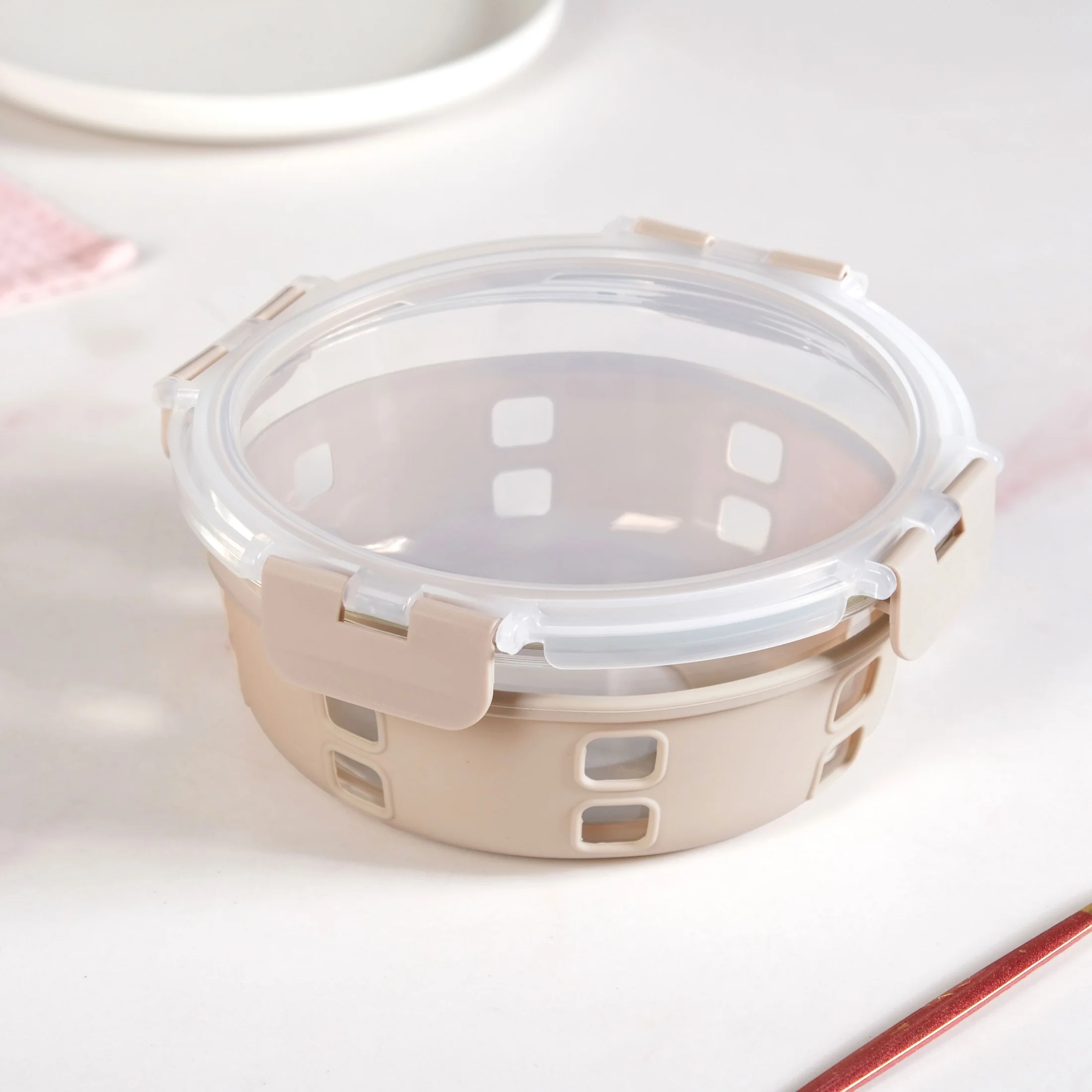 Gripso Microwave Safe Meal Prep Container With Silicone Sleeves Set Of 3 Beige S 400ml M 600ml L 950ml - Image 6