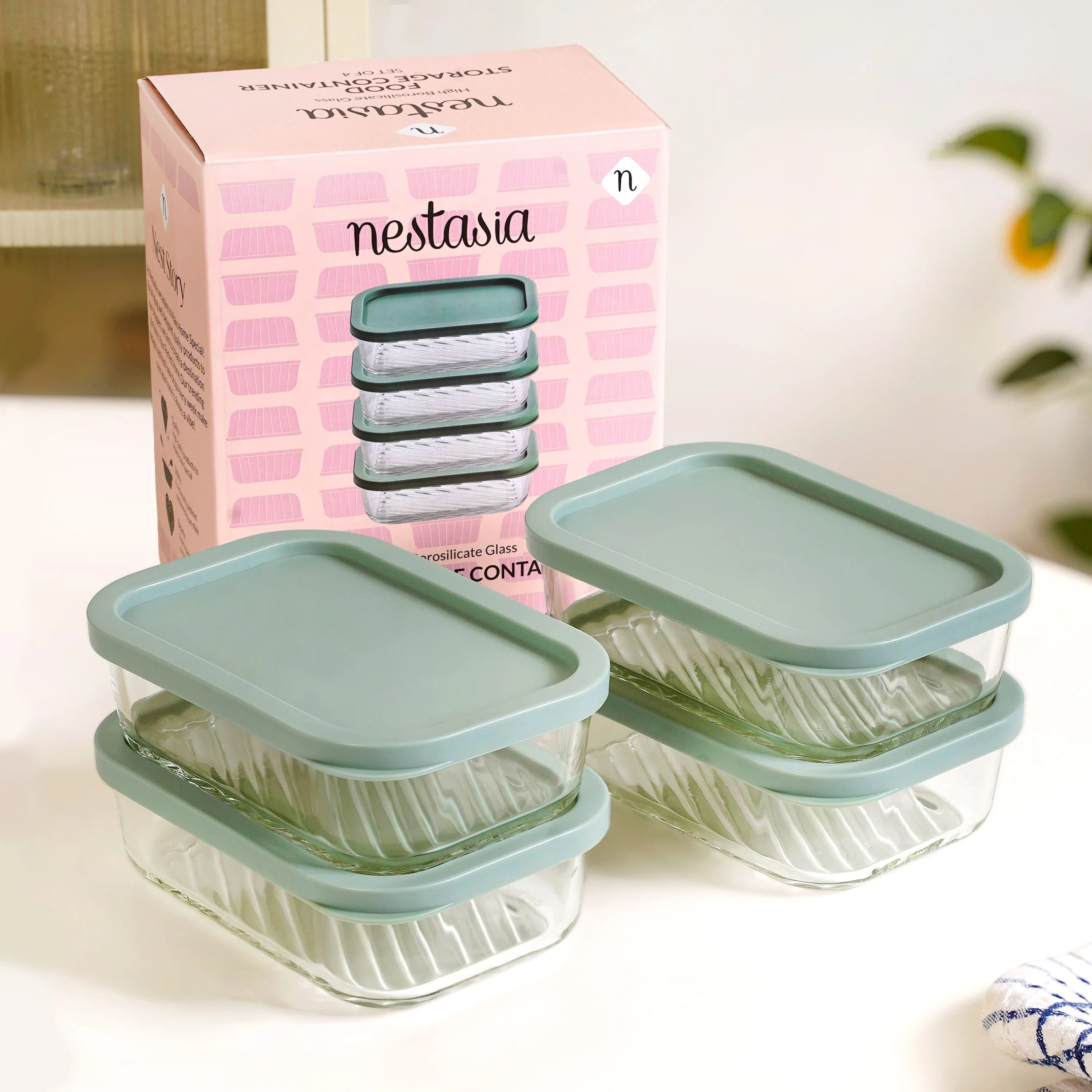 Groovo Food Storage Container Green Set Of 4 520ml - Image 2