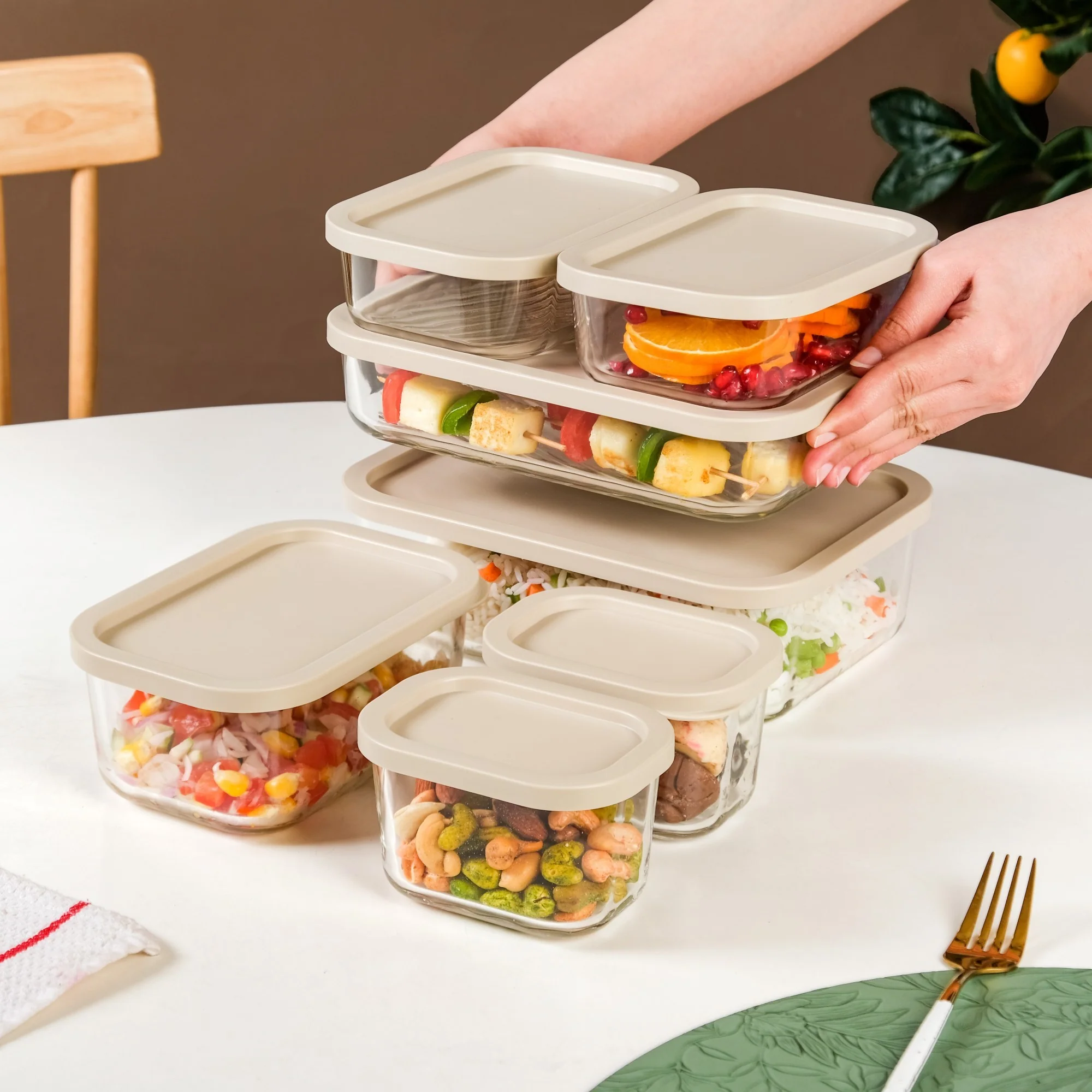 Groovo Premium Airtight Glass Containers Set Of 7 S 310ml M 520ml L 750ml XL 1200ml XXL 1700ml - Image 3