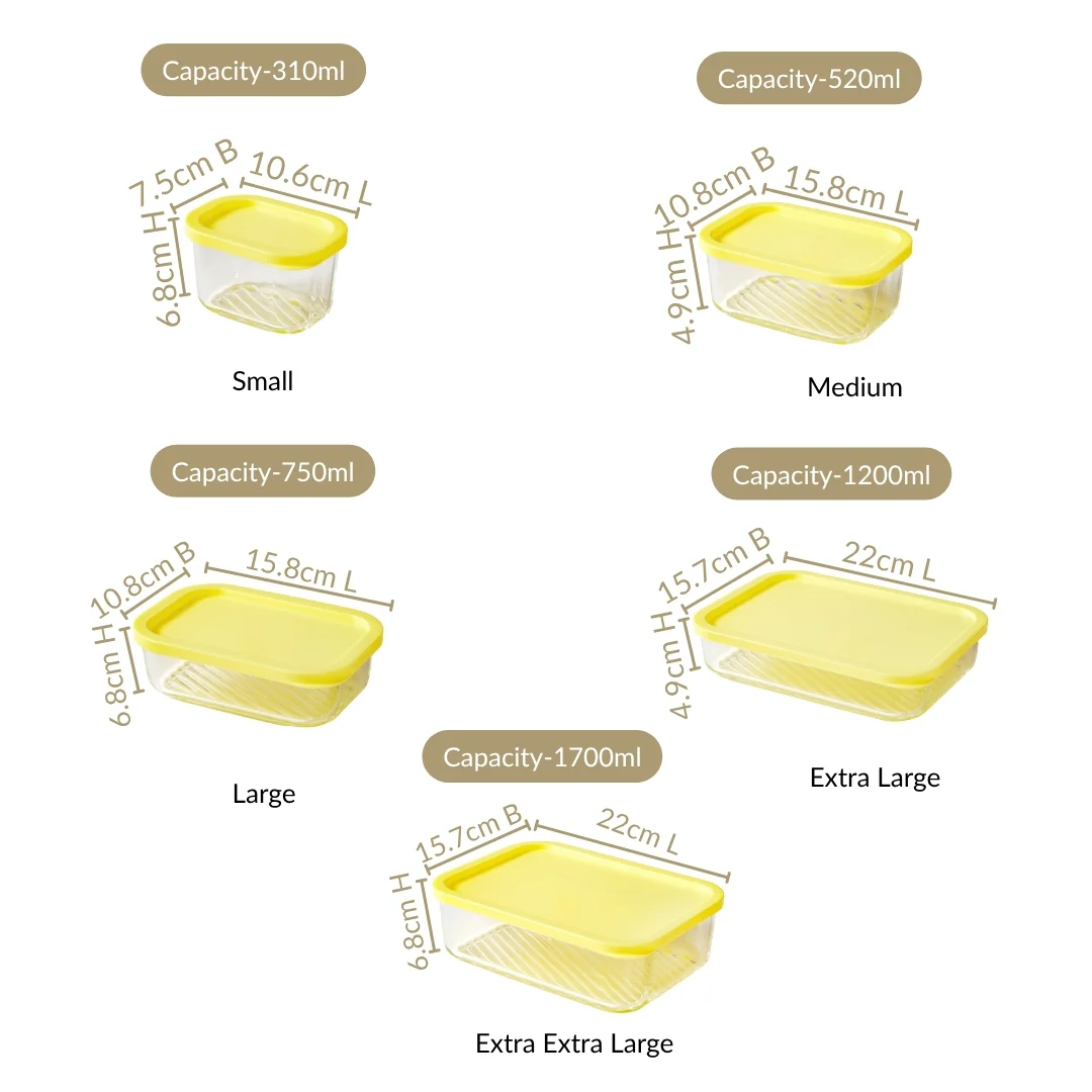 Groovo Stack On Airtight Container Set Of 7 S 310ml M 520ml L 750ml XL 1200ml XXL 1700ml - Image 4