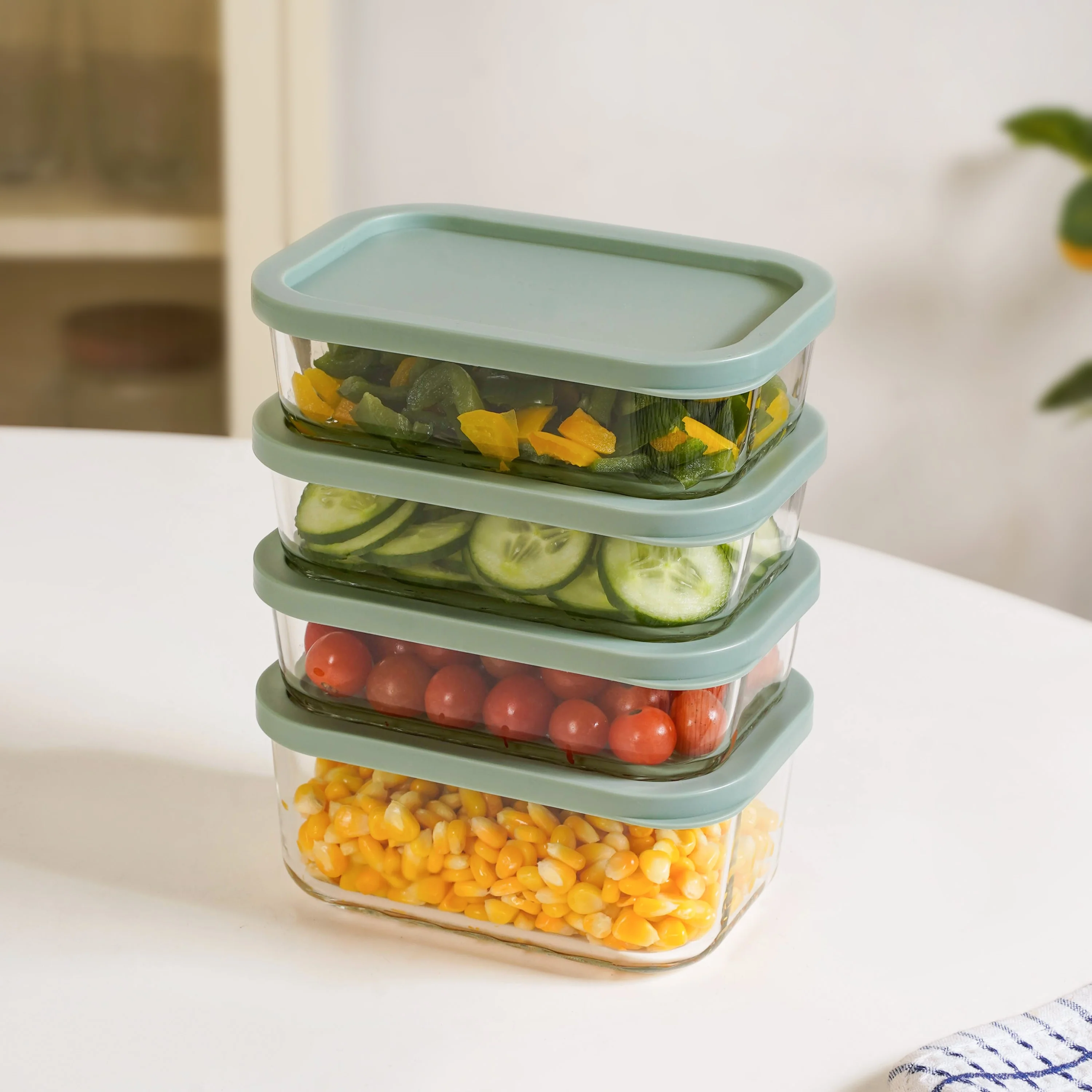 Groovo Storage Container Set Of 4 Sage Green M 520ml L 750ml - Image 9