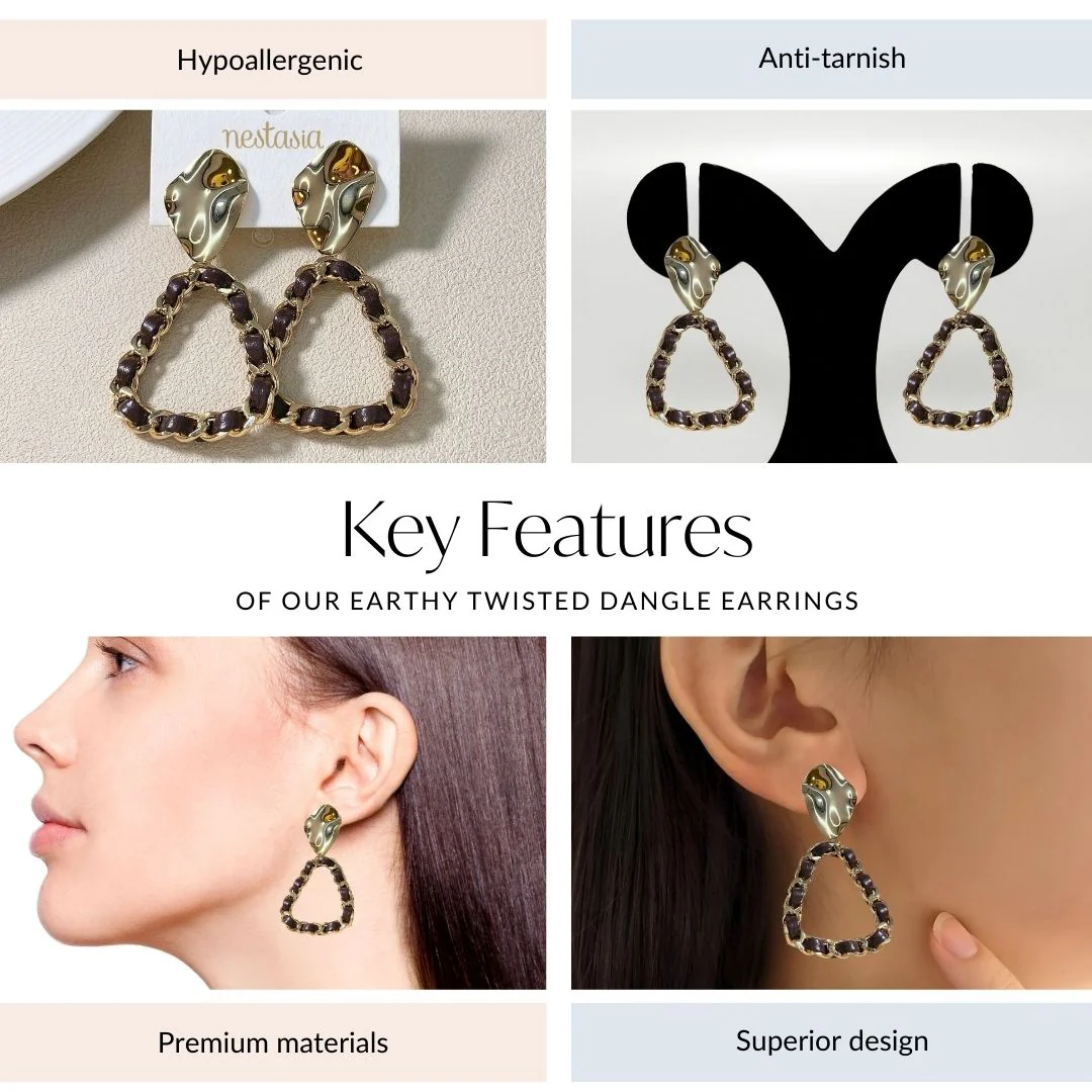 Hammered Dangle Earrings - Image 4