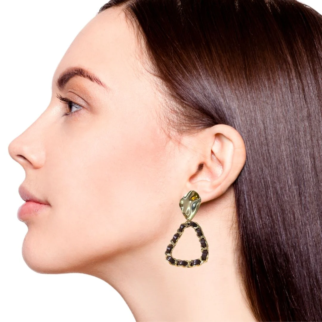 Hammered Dangle Earrings - Image 5