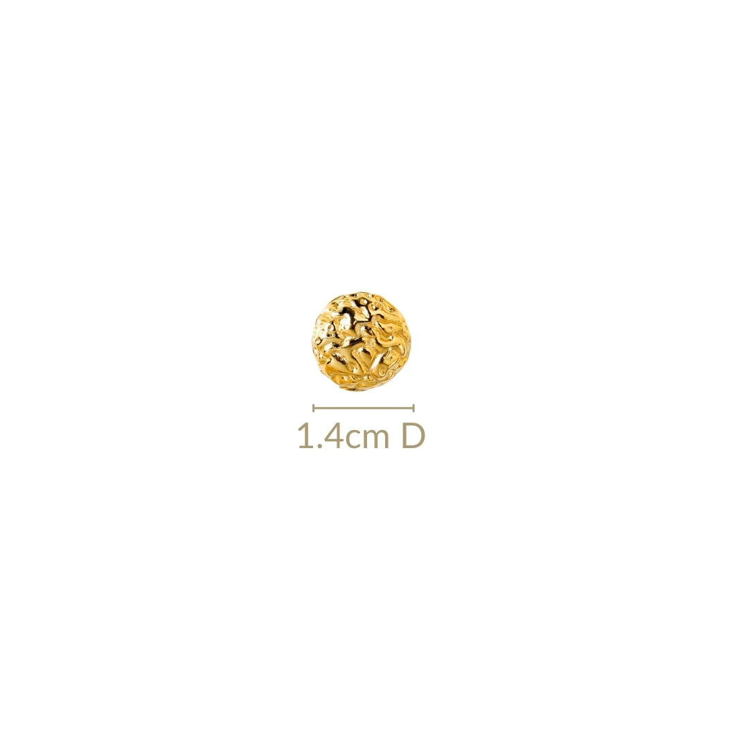 Hammered Metal Gold Huggie Earrings - Image 4