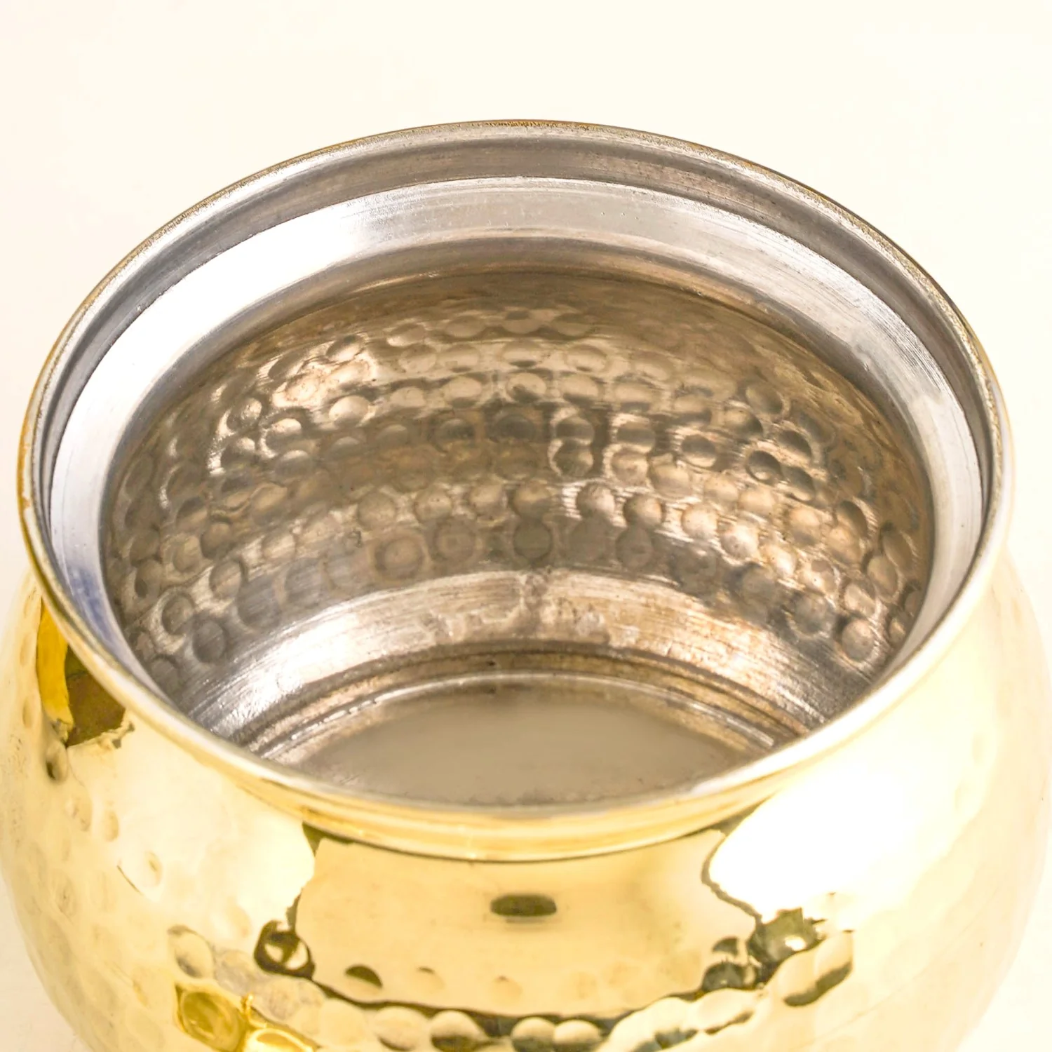 Hammered Pure Brass Ghee Pot With Spoon 400ml - Image 9