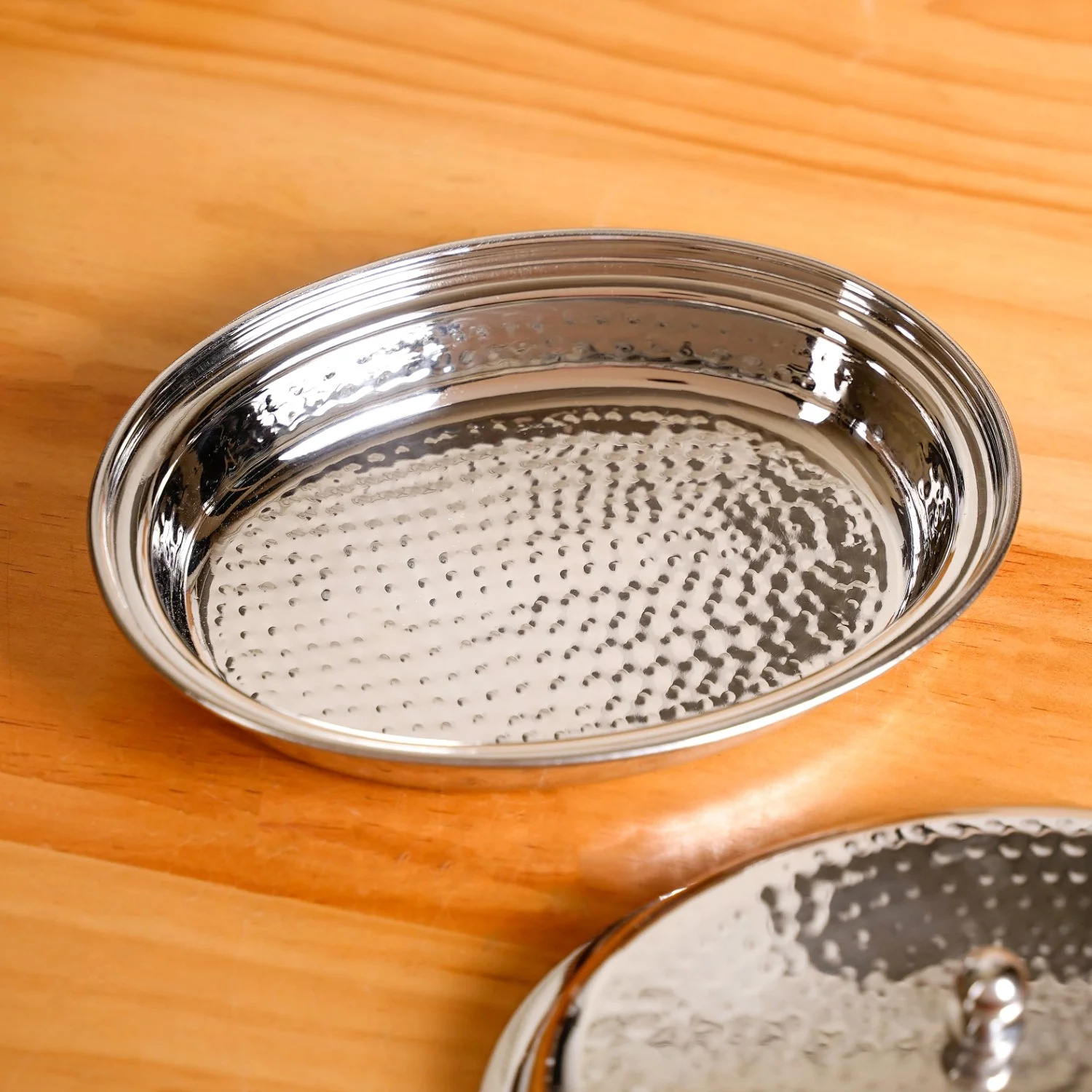 Hammered Stainless Steel Curry Dish Serveware 500ml - Image 8