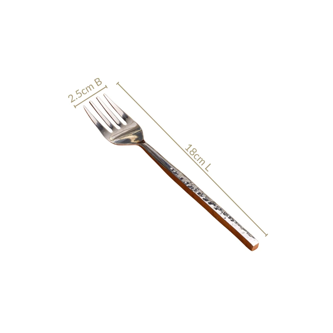 Hammered Stainless Steel Fork Set Of 6 - Image 4