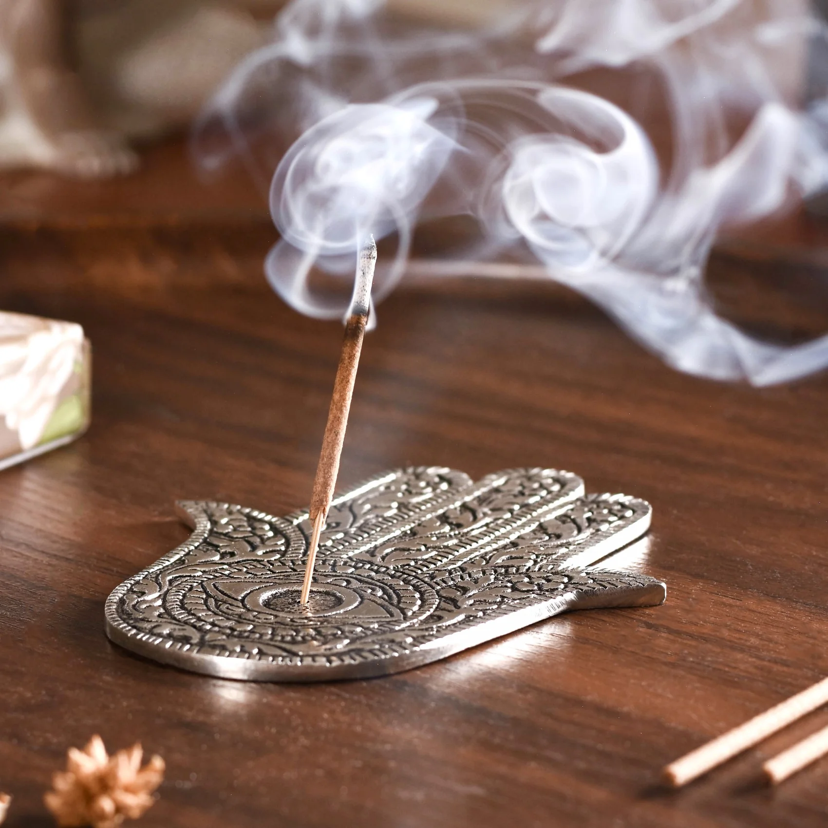 Hamsa Evil Eye Agarbatti Stand With Vanilla Incense Sticks - Image 7