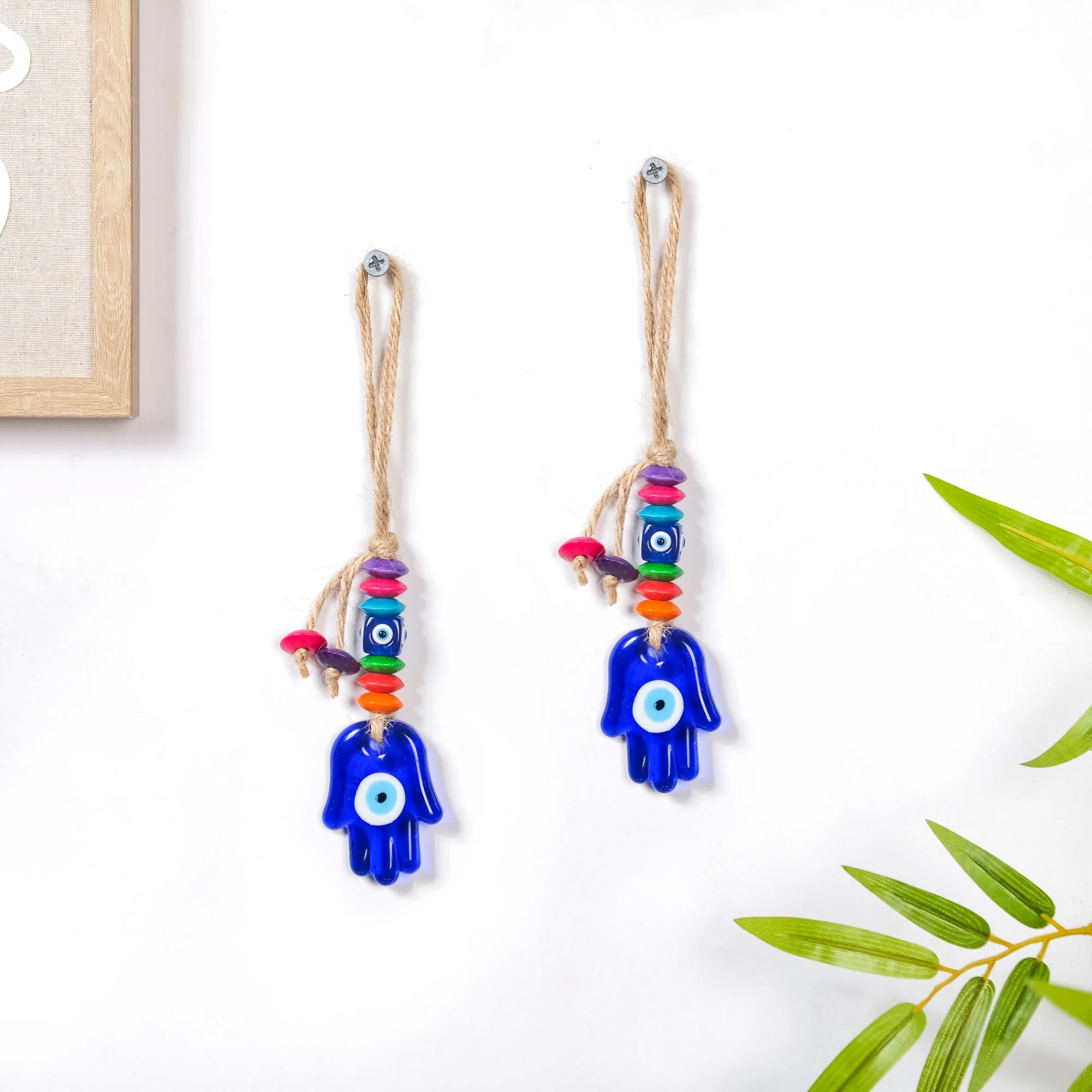Hamsa Hand Evil Eye Wall Hanging Set Of 2