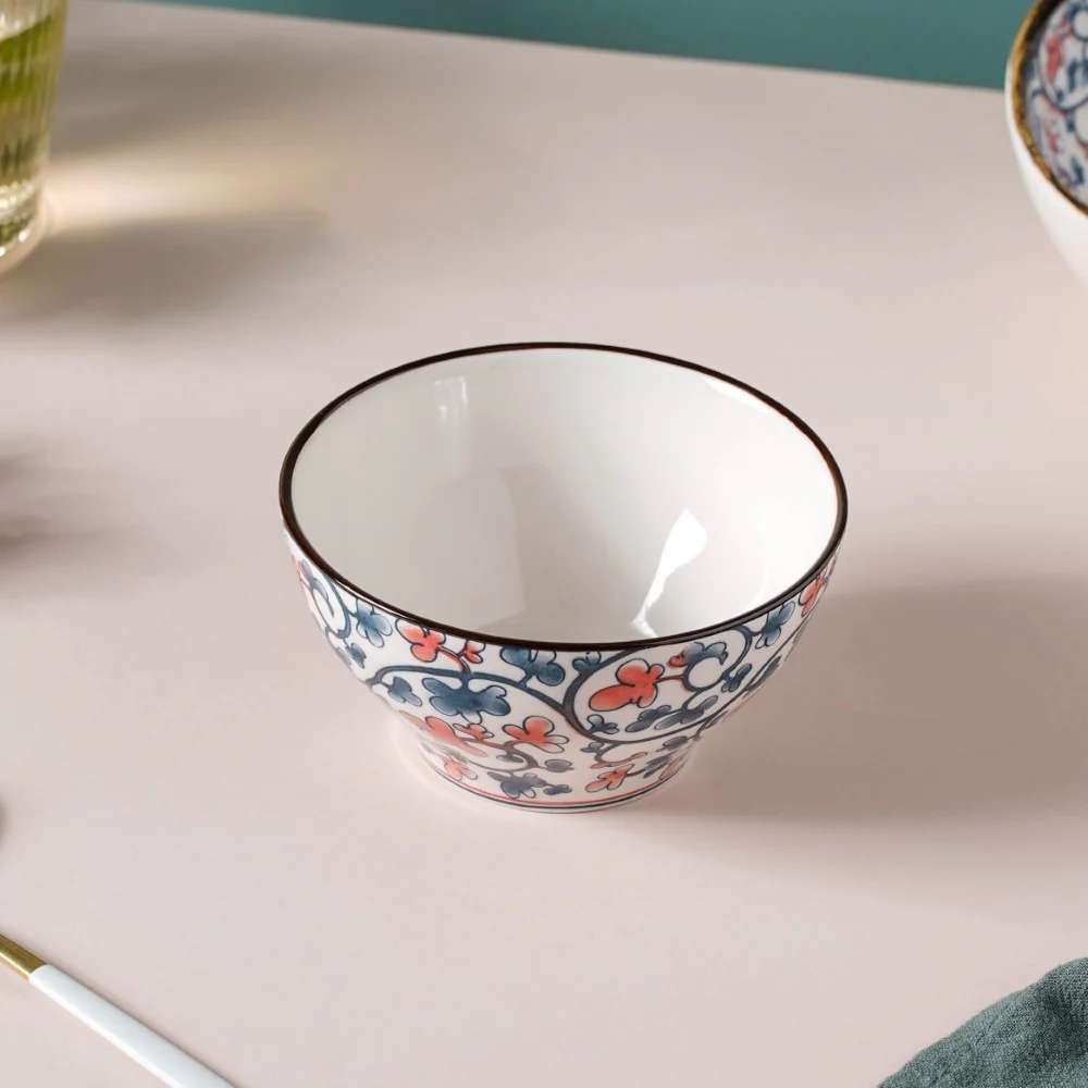 Hana Flower Patterned Ceramic Snack Bowl 4.5 Inch 300 ml - Image 8