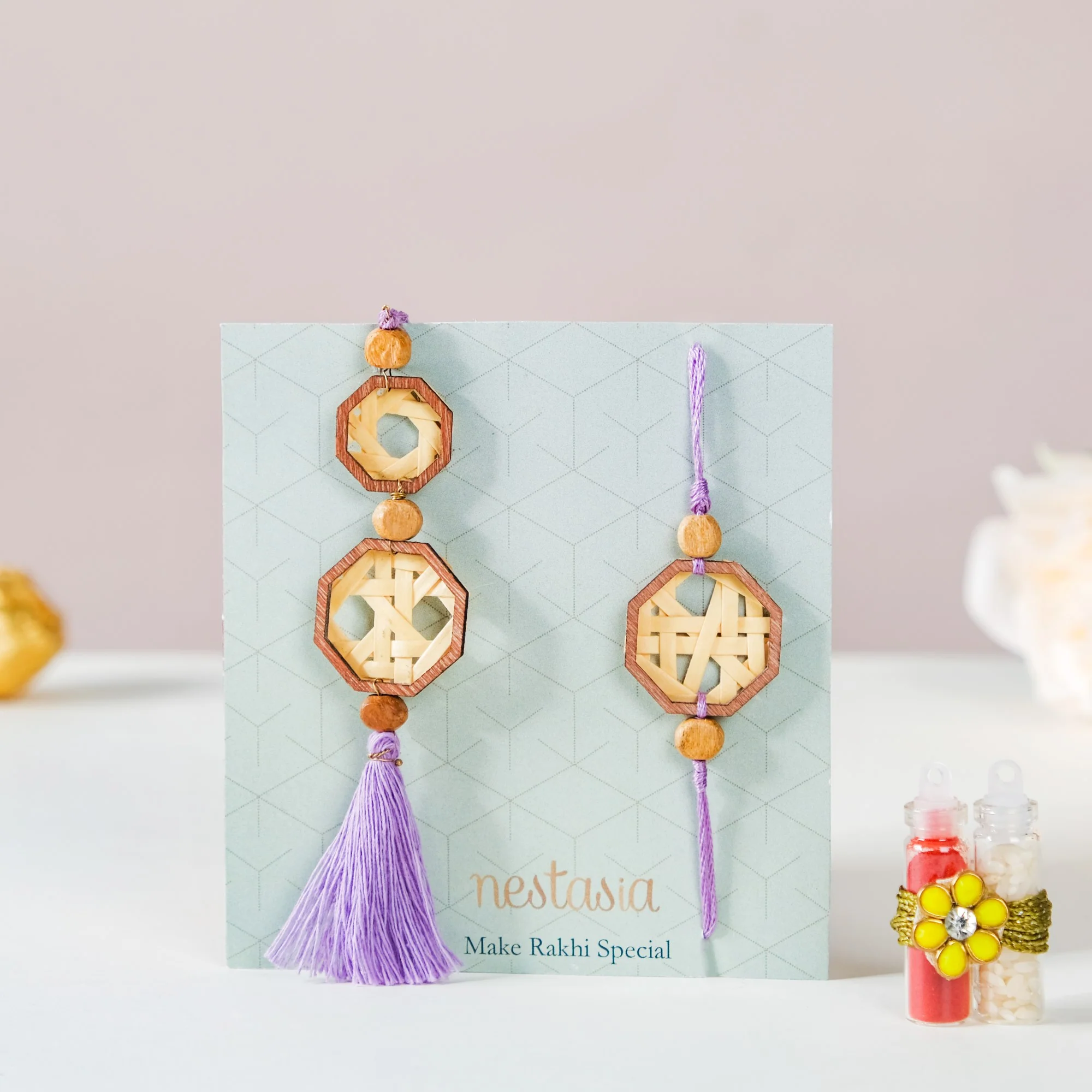 Handmade Eco Friendly Rakhi Gift Set Of 3 - Image 4