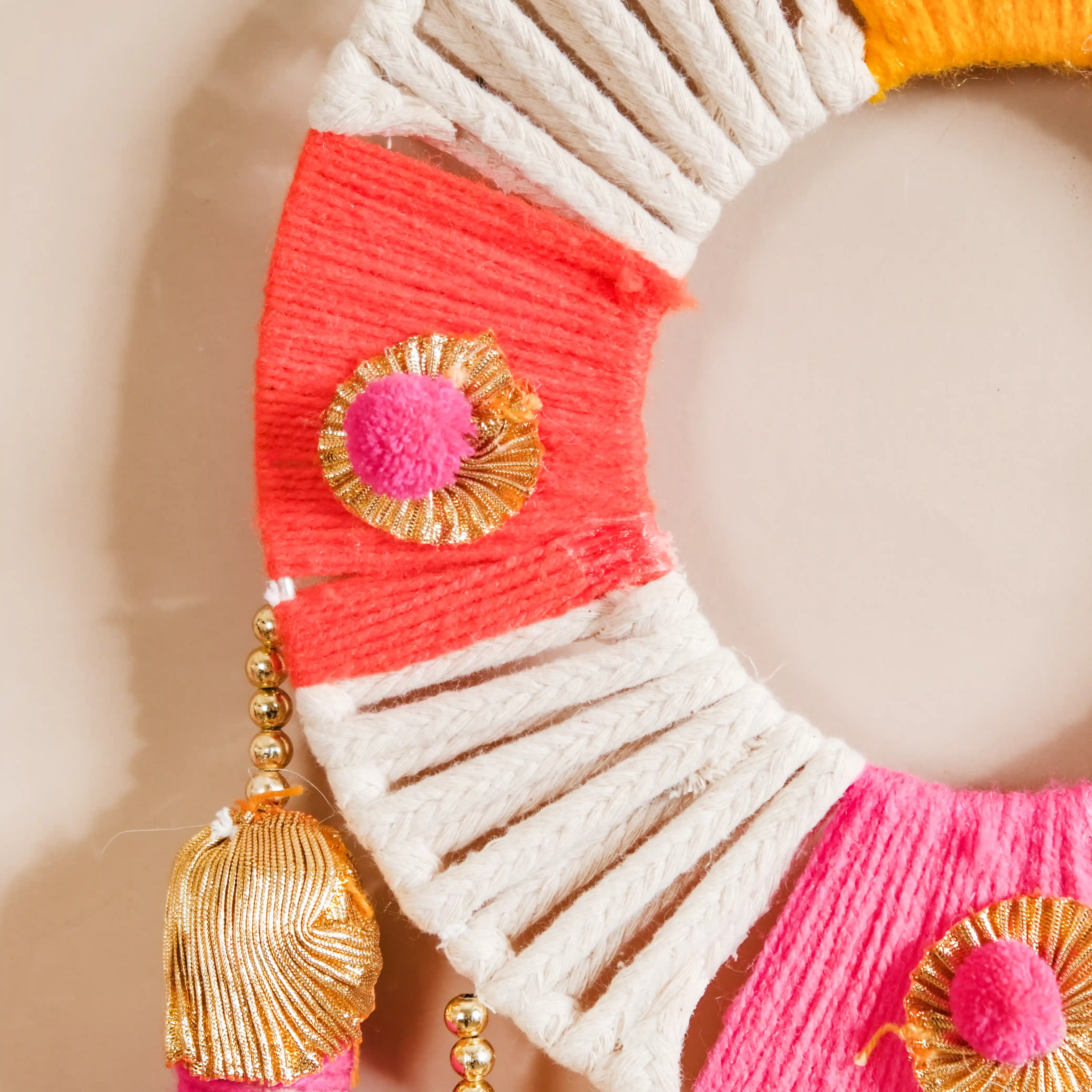 Handmade Festive Wall Hanging Set Of 2 Multicolour - Image 8