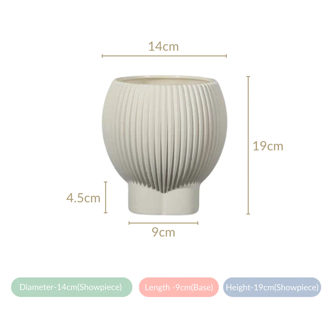 Handmade Fluted Decorative Ceramic Vase - Image 12