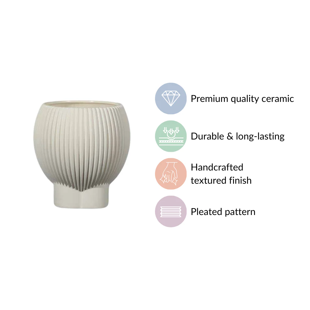 Handmade Fluted Decorative Ceramic Vase - Image 5