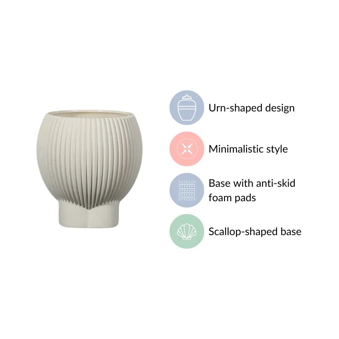 Handmade Fluted Decorative Ceramic Vase - Image 6