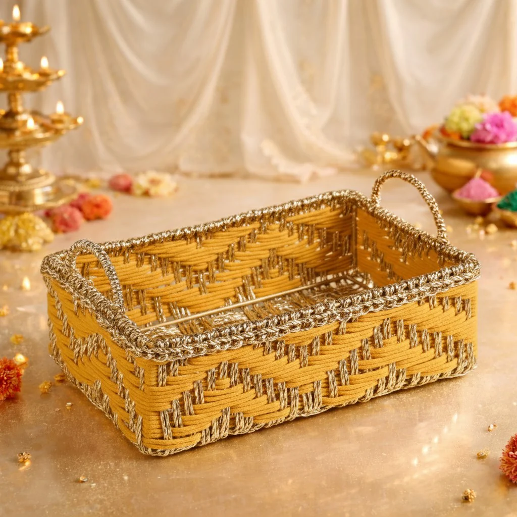 Handwoven Tray Yellow