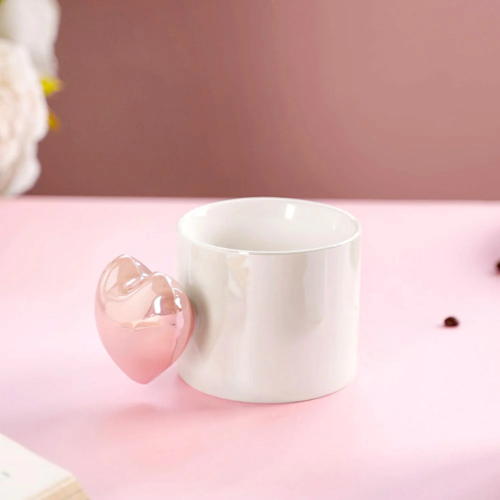 Heart Balloon Coffee Mug Set Of 2 Pink Blue 330ml - Image 4