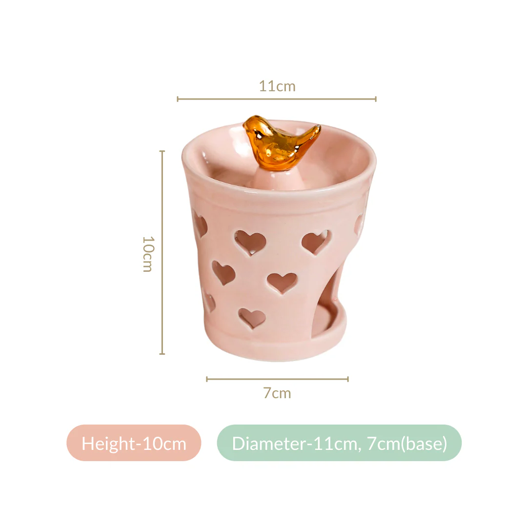 Heart Cutwork Ceramic Diffuser Set Of 2 Peach - Image 5