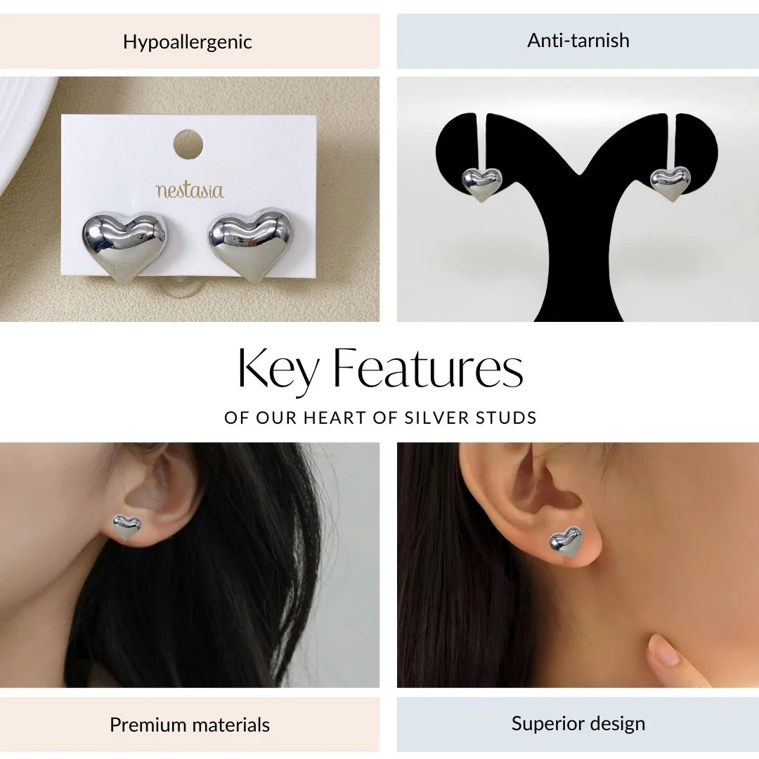 Heart Of Silver Studs - Image 4