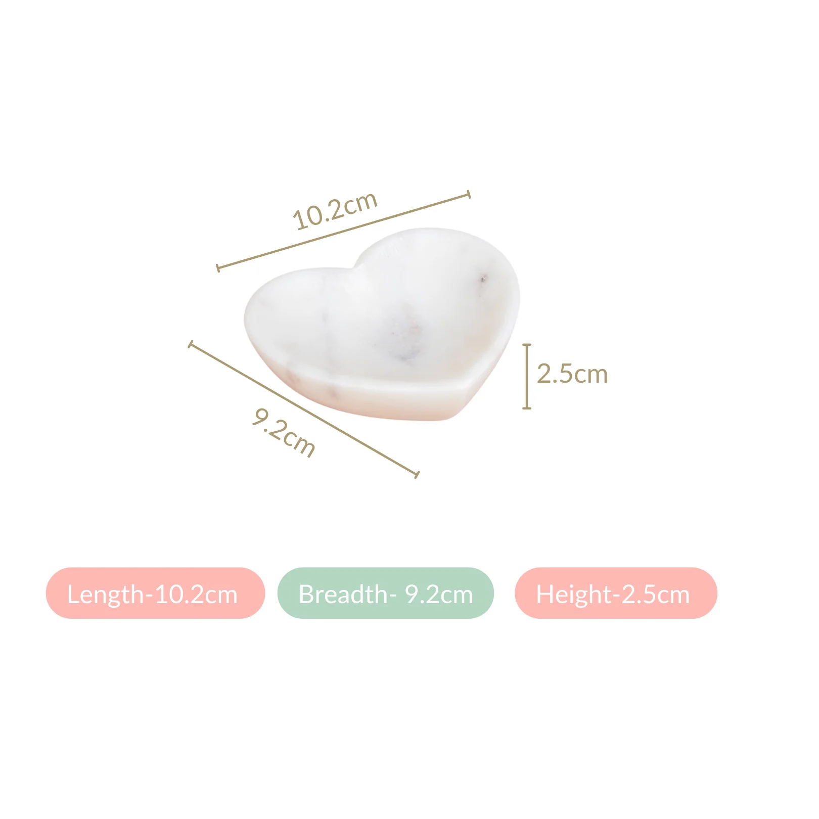 Heart Of Stone White Marble Trinket Dish 4 Inch - Image 4