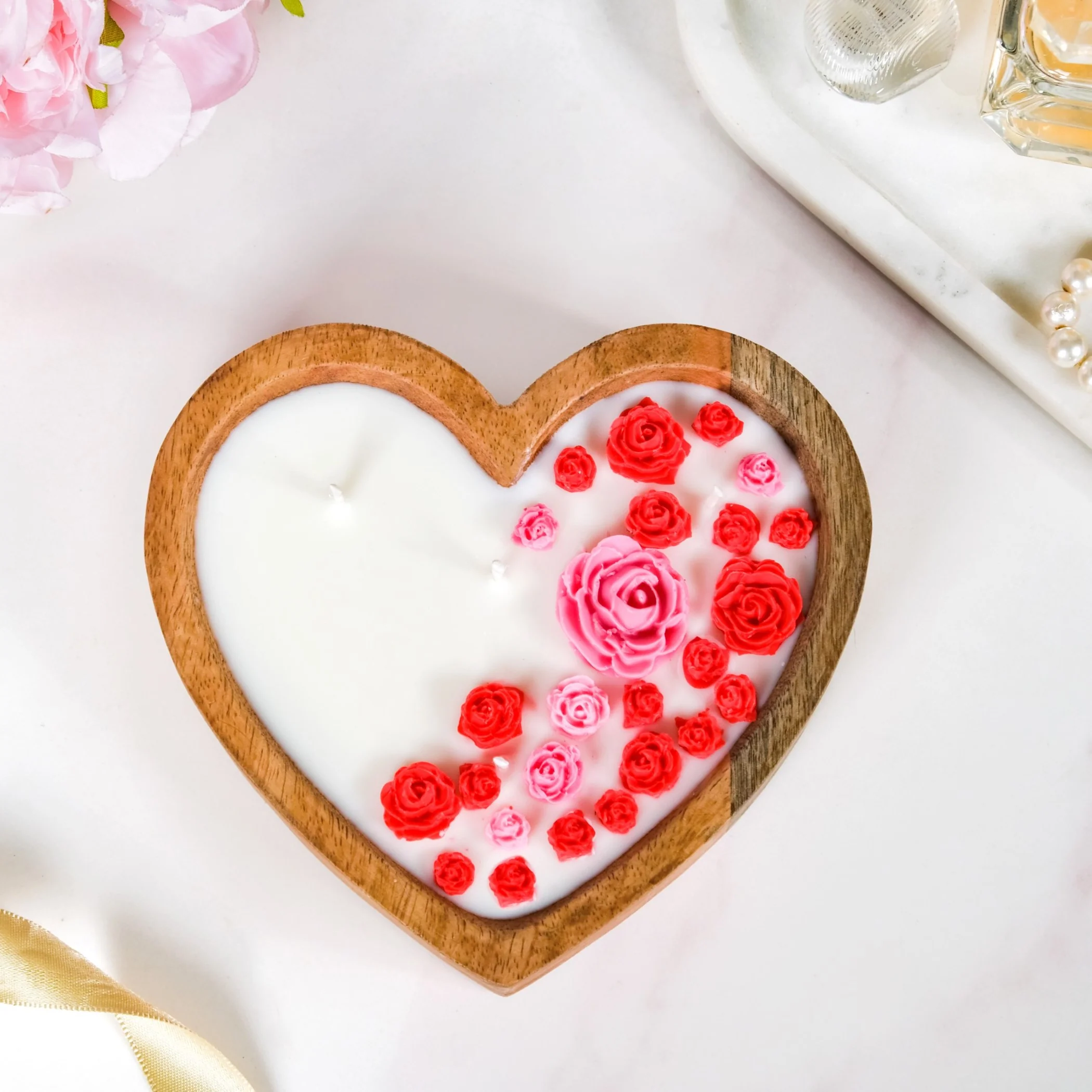Heart Rose Scented Candle - Image 3