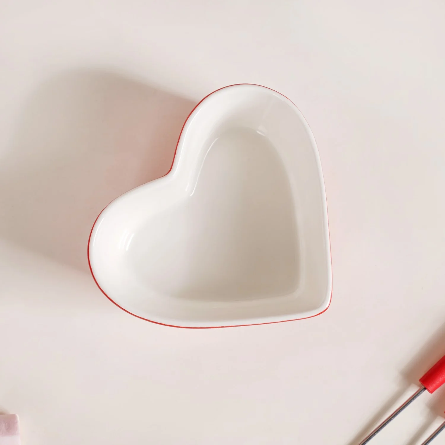 Heart Shaped Fondue Set Red - Image 7