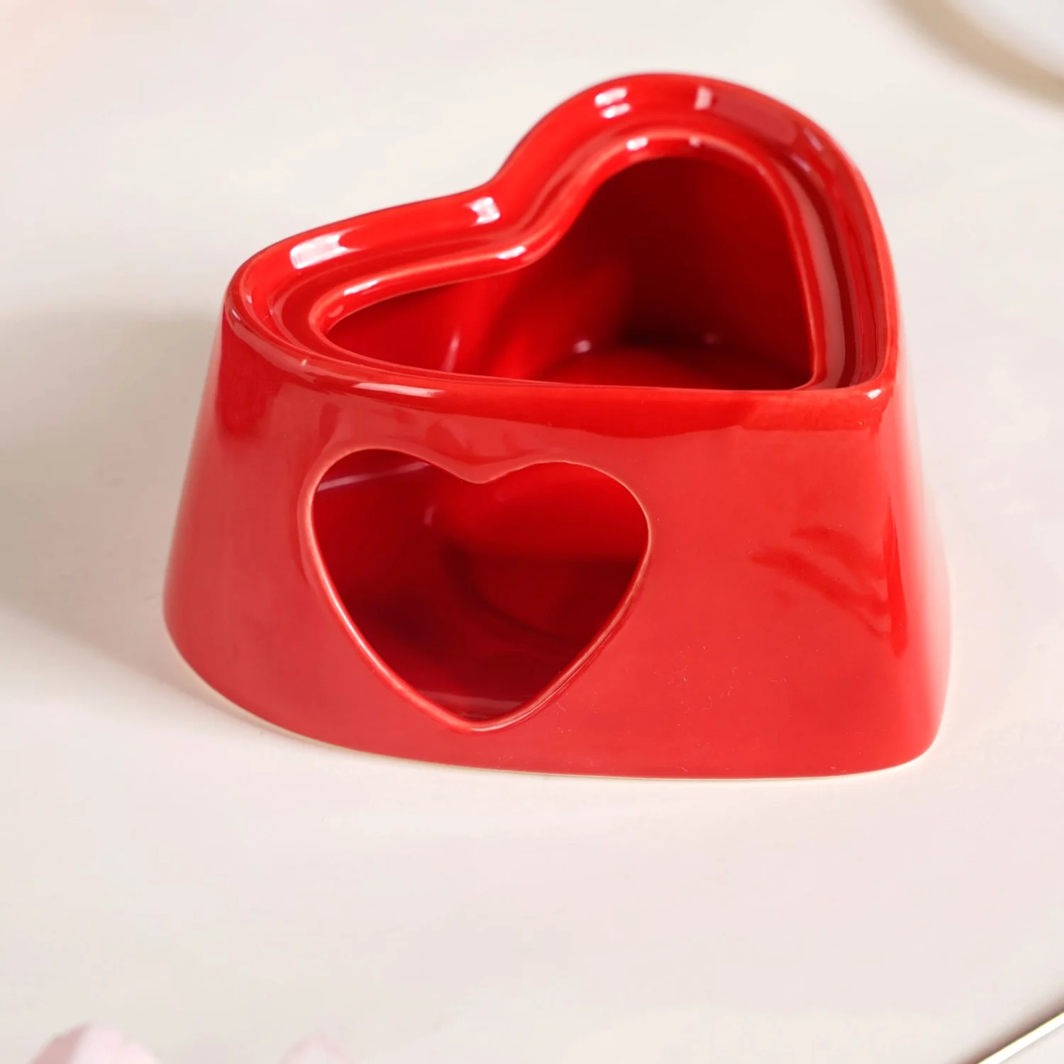 Heart Shaped Fondue Set Red - Image 9
