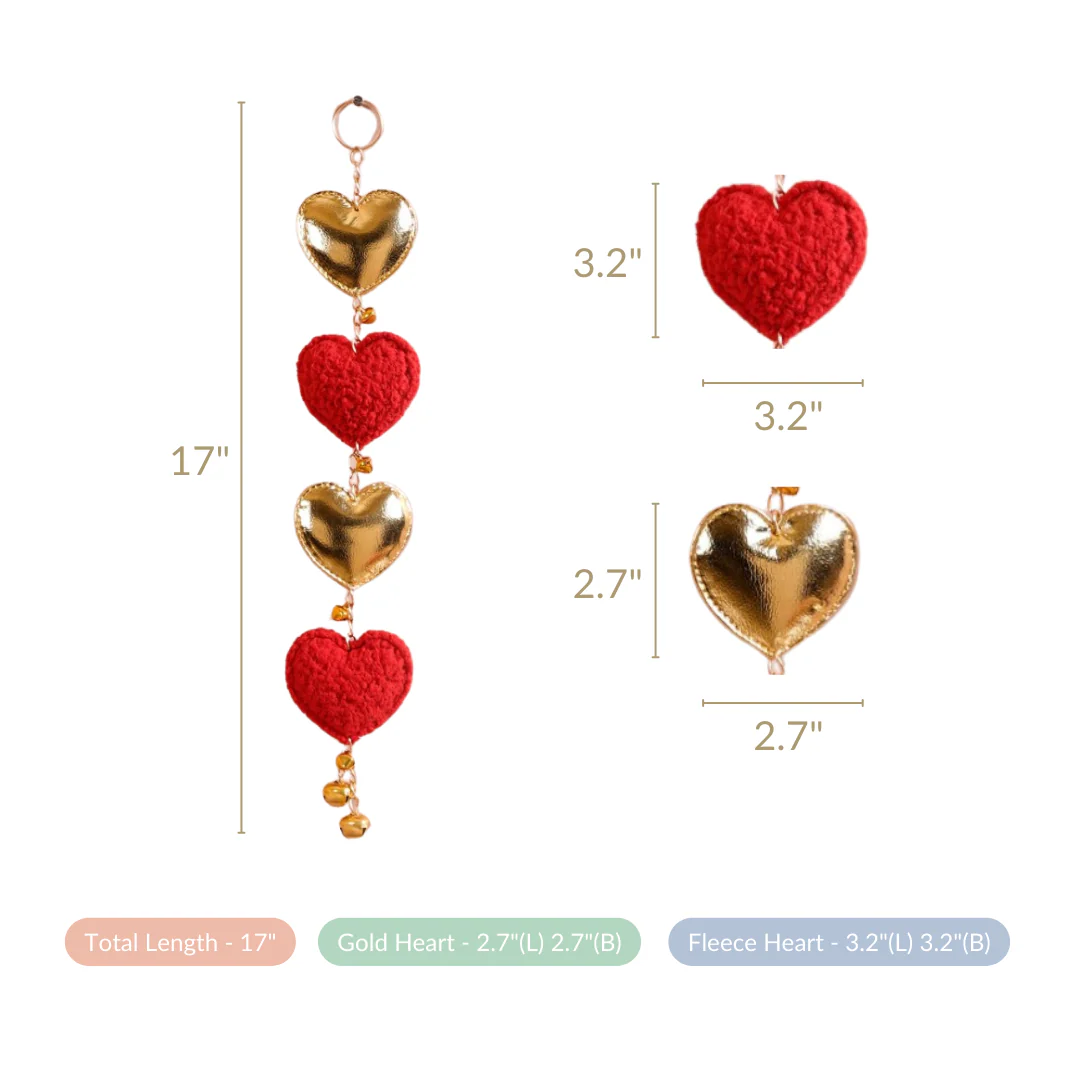 Heart Shaped Wall Hanging Red Set Of 2 17 Inch - Image 4
