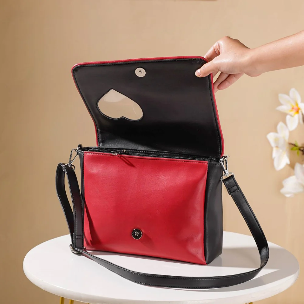 Heart Sling Bag Black And Red - Image 3