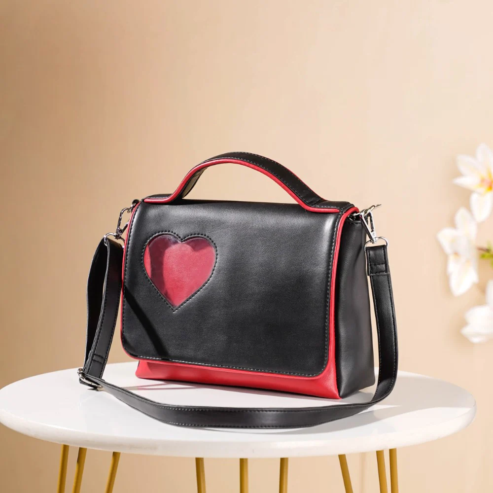 Heart Sling Bag Black And Red - Image 8