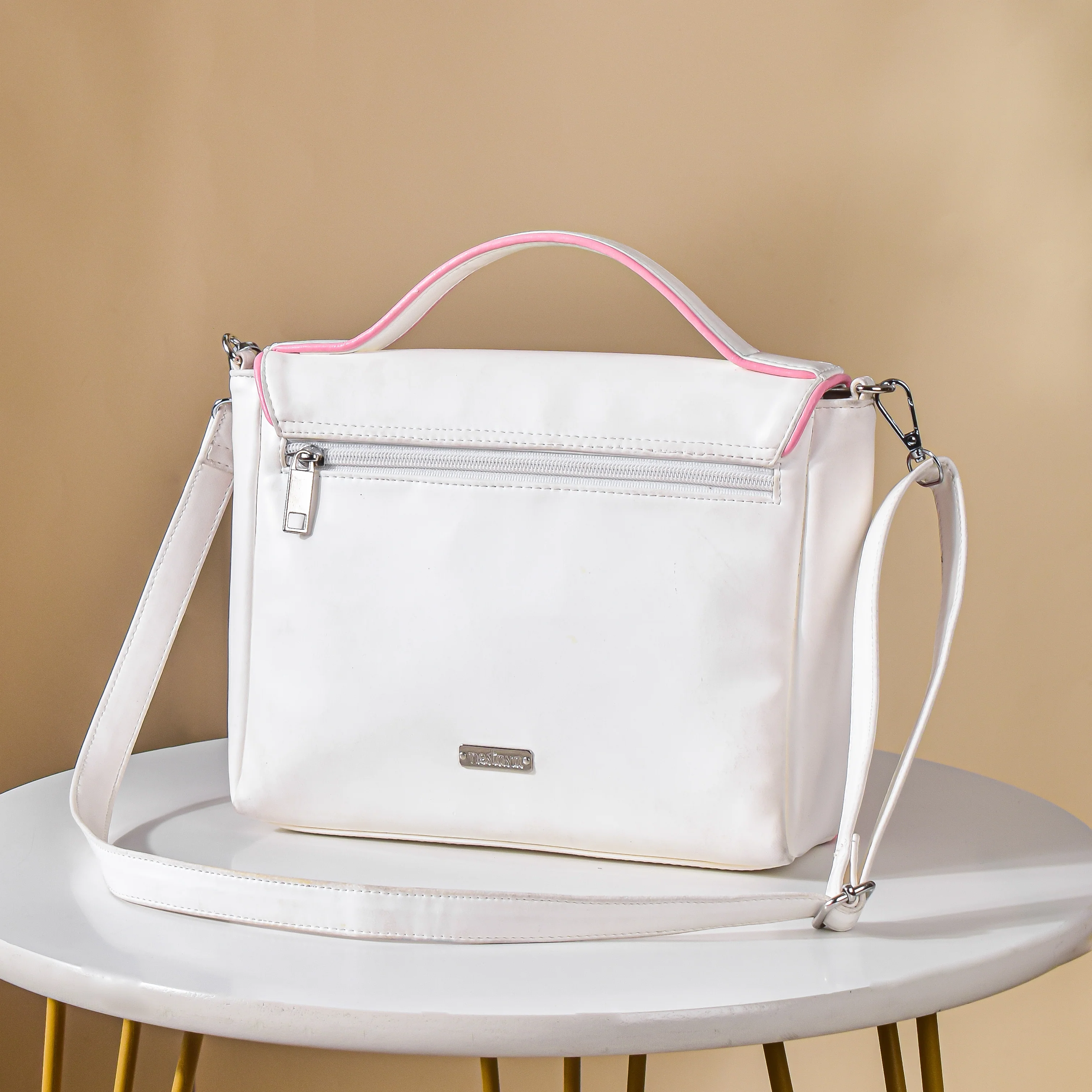 Heart Sling Bag White And Pink - Image 8