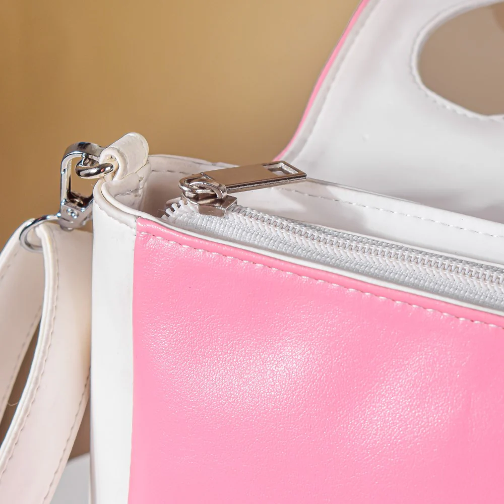Heart Sling Bag White And Pink - Image 9