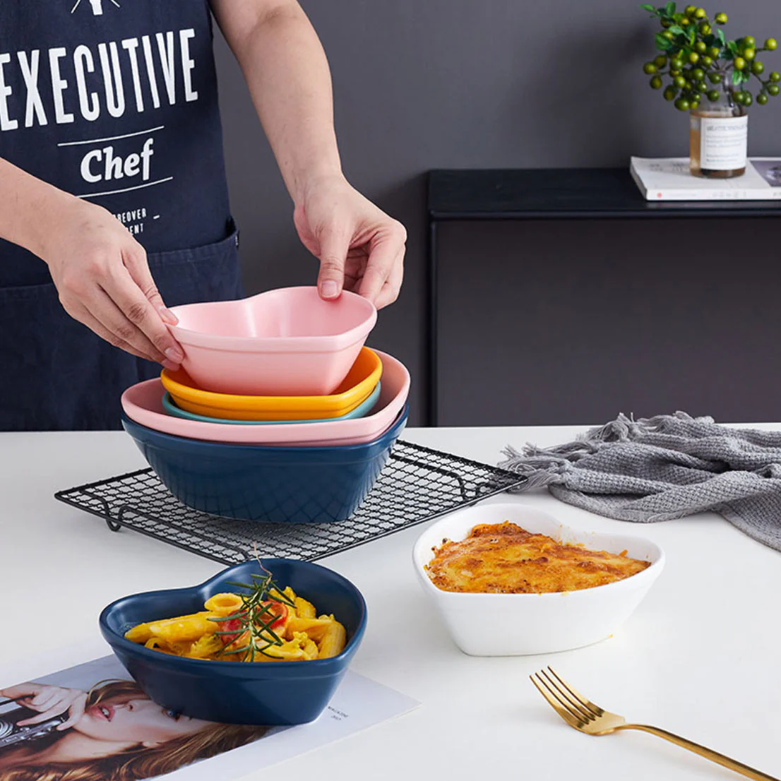 Hearty Ceramic Bakeware Pink 7.8 Inch
