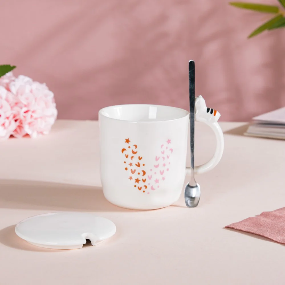 Hearty Party Coffee Mug With Lid And Spoon 300 ml - Image 3