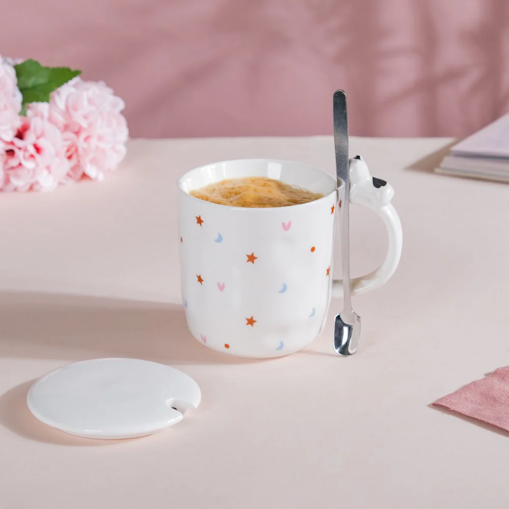Hearty Party Starry Mug With Lid And Spoon 300 ml - Image 2