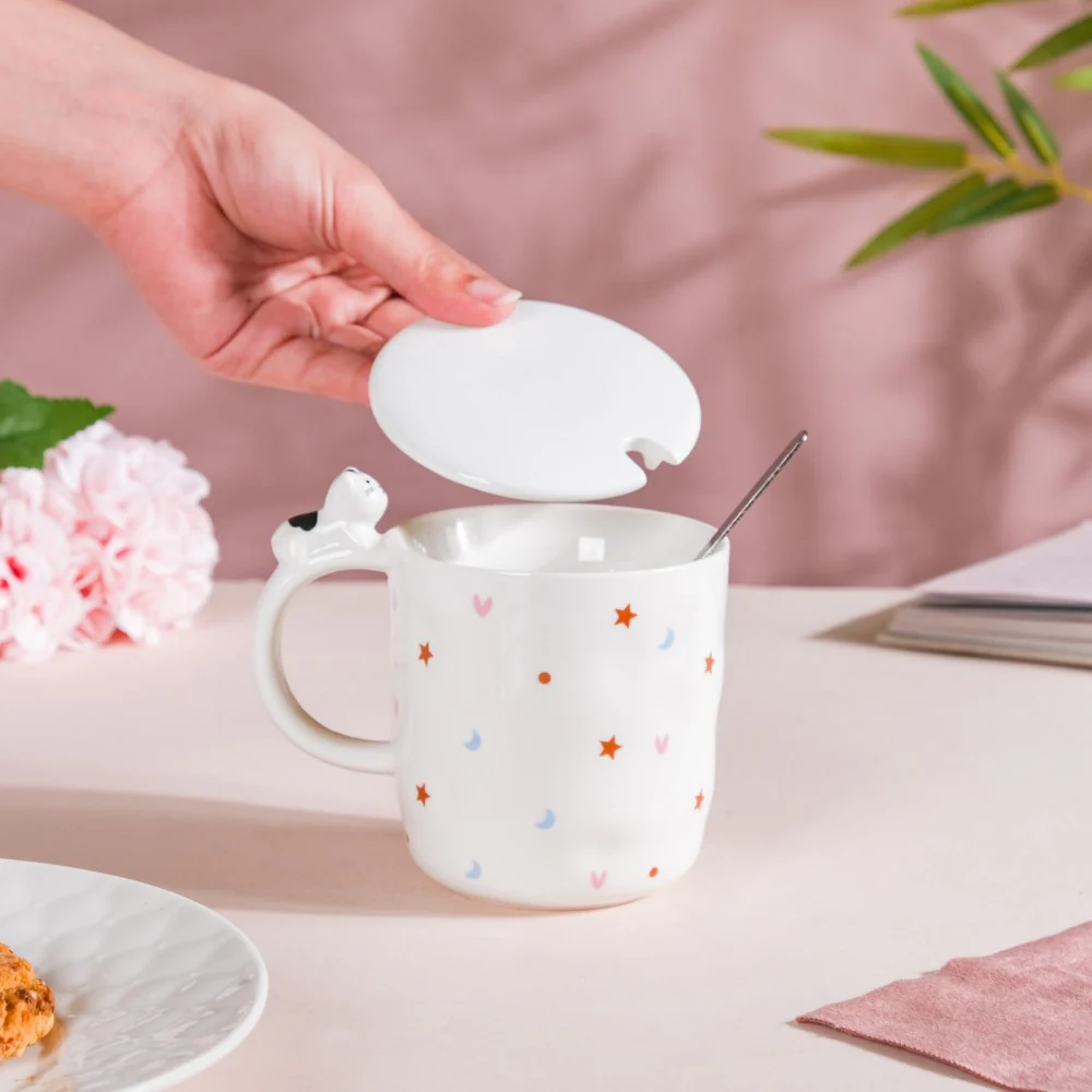 Hearty Party Starry Mug With Lid And Spoon 300 ml - Image 3