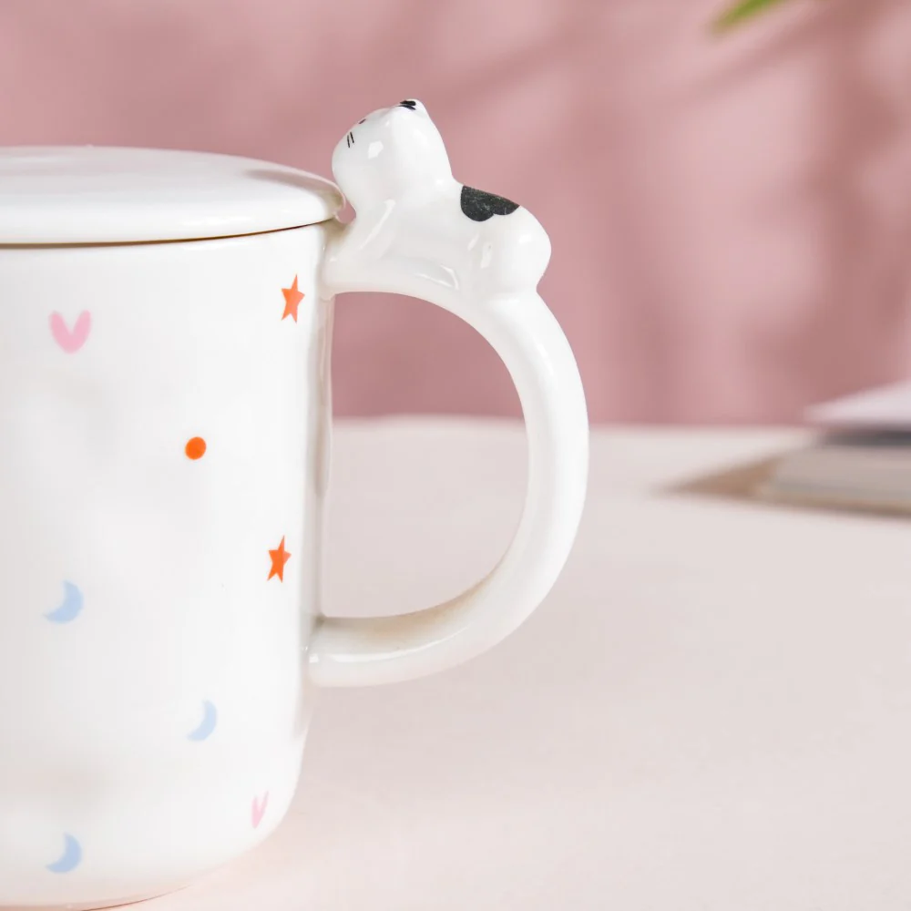 Hearty Party Starry Mug With Lid And Spoon 300 ml - Image 4