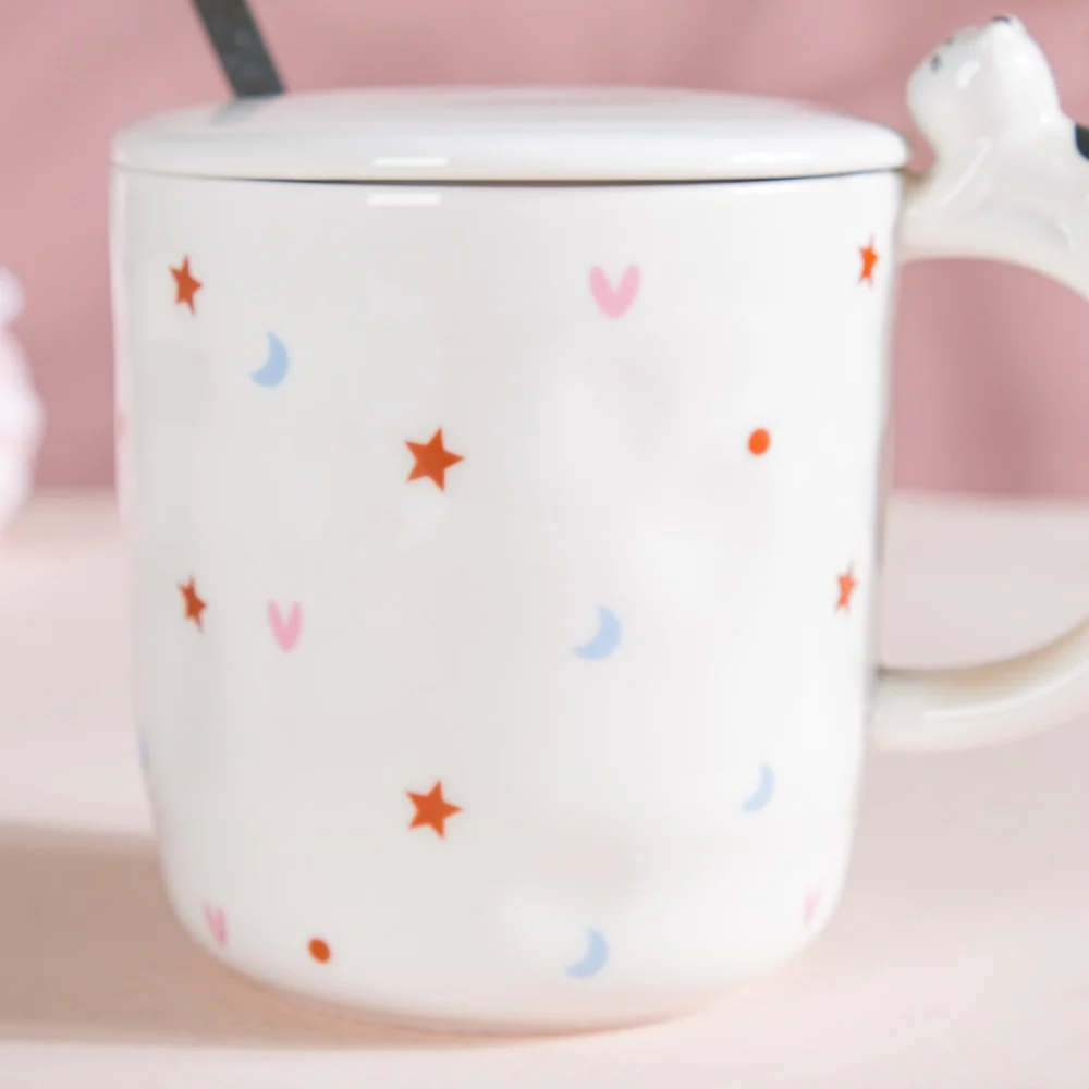 Hearty Party Starry Mug With Lid And Spoon 300 ml - Image 6