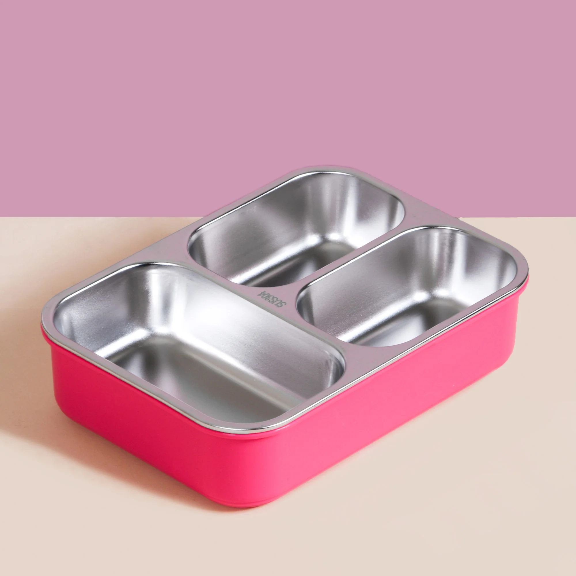 Lunch Box For Kids With 3 Individual Sections Pink 750ml - Image 17